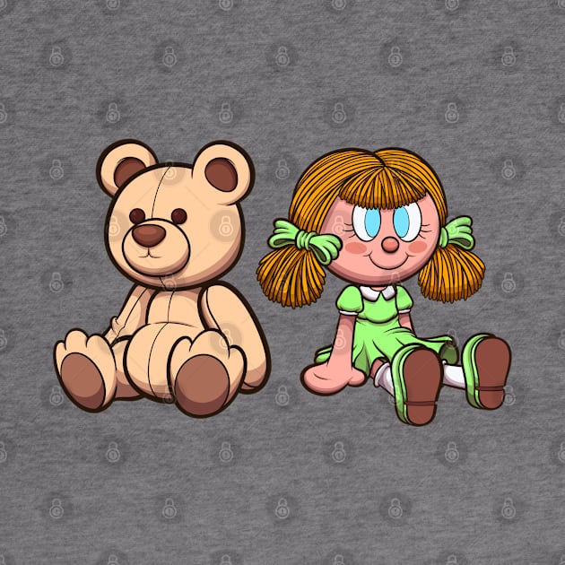 Teddy Bear And Doll by TheMaskedTooner